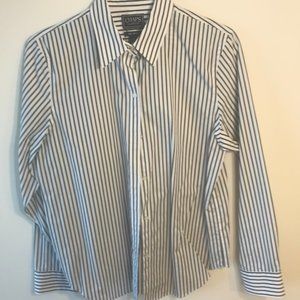 Blue and white stripped blouse 100% cotton